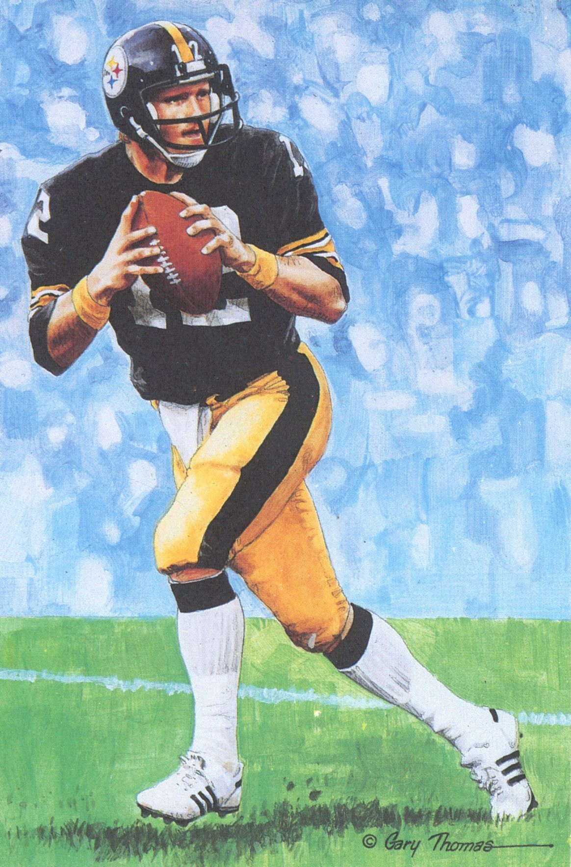 Terry Bradshaw Pittsburgh Steelers Goal Line Art Card Series 1 No. 5 /5000 58042