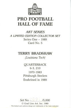 Terry Bradshaw Pittsburgh Steelers Goal Line Art Card Series 1 No. 5 /5000 58042