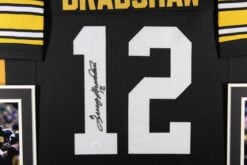 Terry Bradshaw Autographed Pittsburgh Steelers Framed Jersey Black #1 JSA 58639
