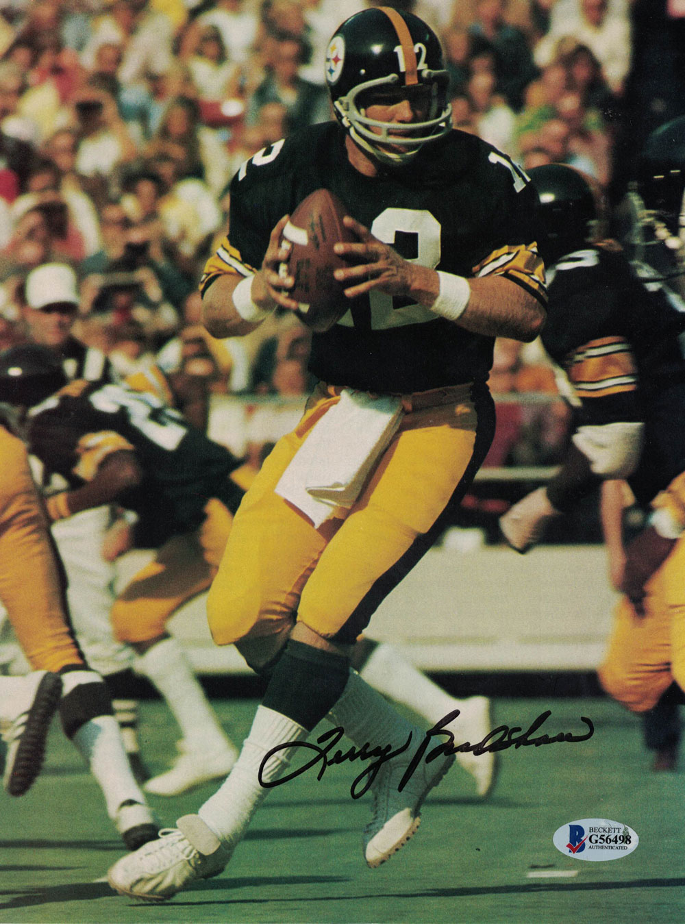 Terry Bradshaw Autographed/Signed Pittsburgh Steelers Magazine Page BAS