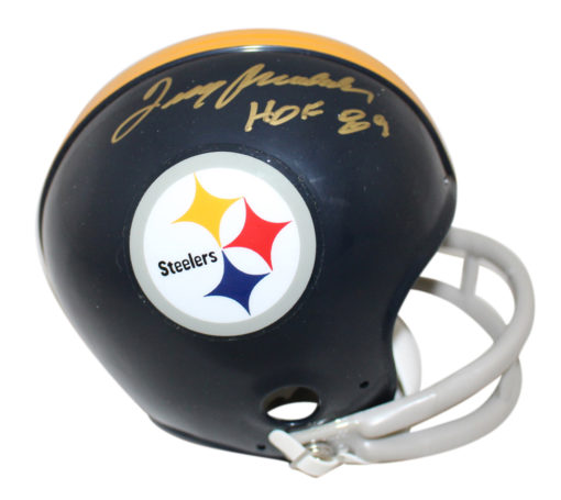 Terry Bradshaw Autographed Pittsburgh Steelers 2 Bar Mini Helmet HOF JSA 24533