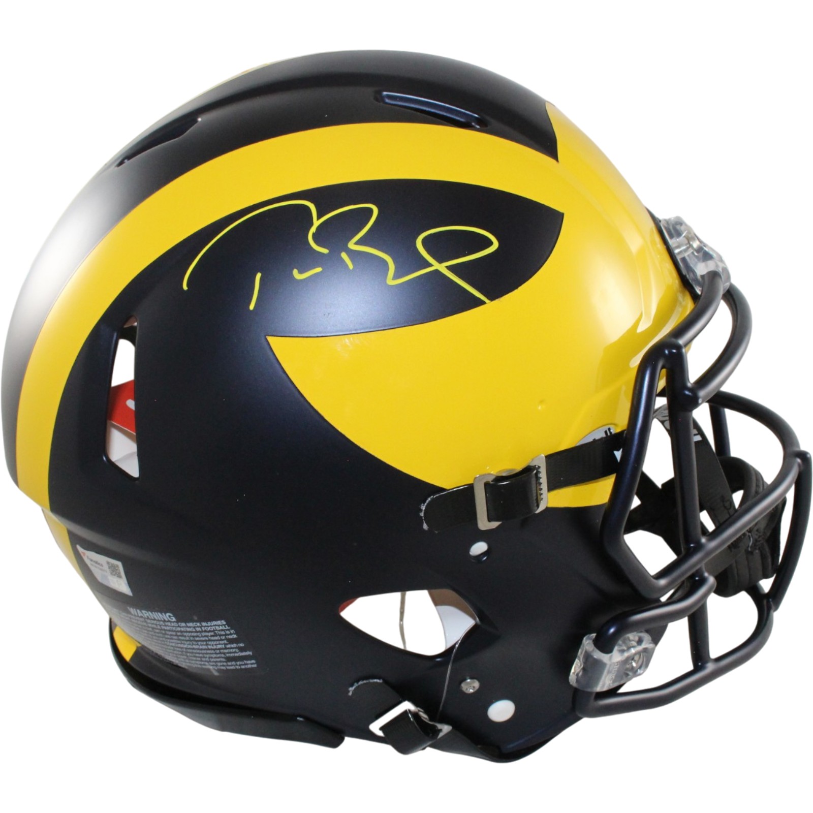 Tom Brady Autographed/Signed Michigan Wolverines Authentic Helmet Fanatics 56879 1 Tom Brady Autographed/Signed Michigan Wolverines Authentic Helmet Fanatics 56879