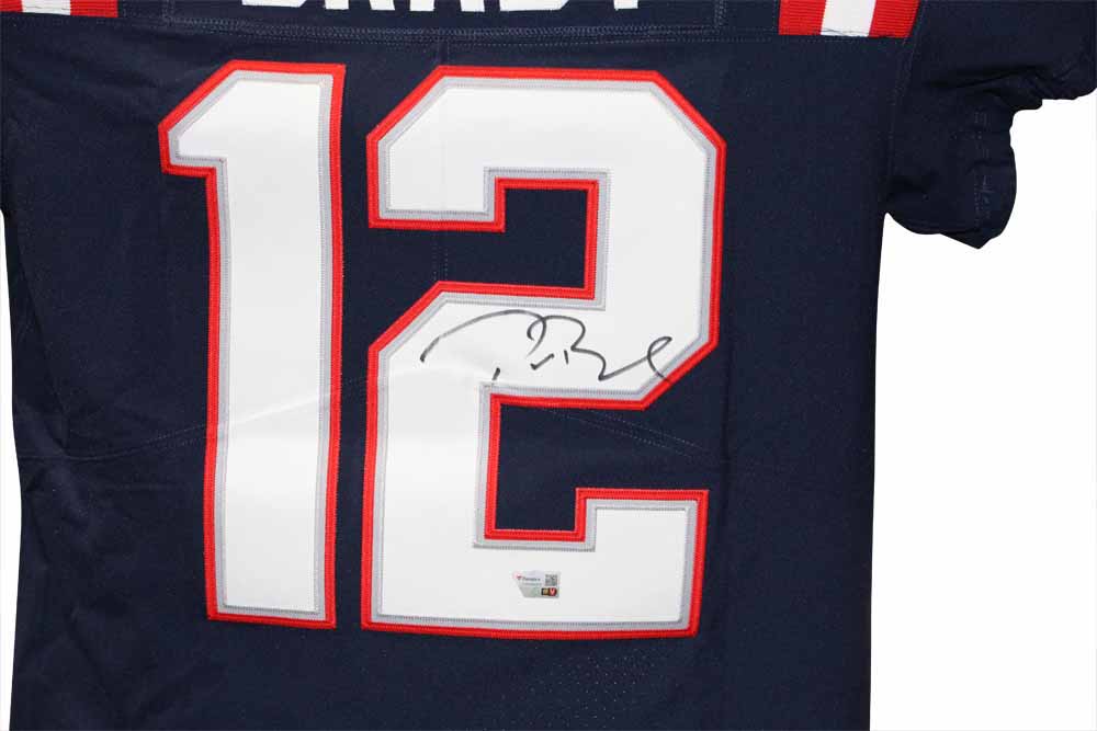 Tom Brady Autographed New England Patriots Elite Blue Jersey FAN