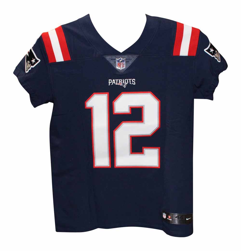 Tom Brady Autographed New England Patriots Elite Blue Jersey FAN – Denver  Autographs