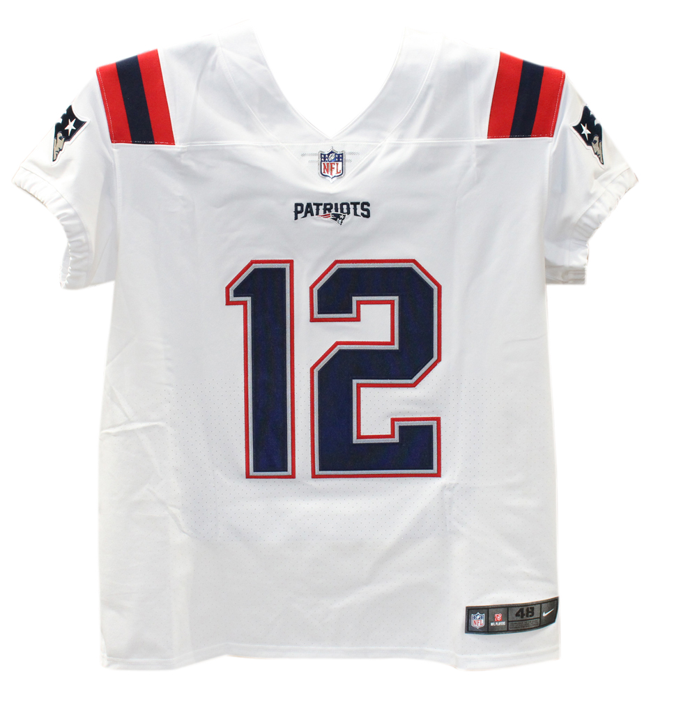 Tom Brady Signed New England Patriots Nike White Elite Jersey FAN