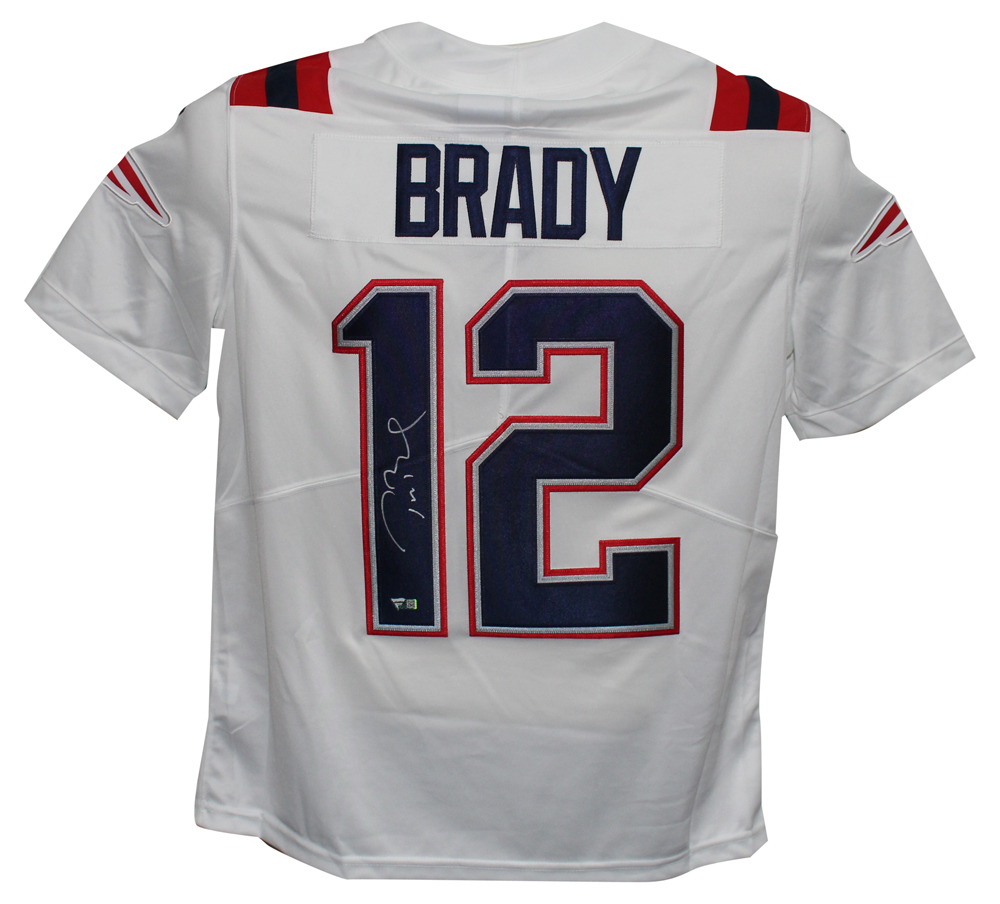 Tom Brady Signed New England Patriots White Nike Limited L Jersey FAN