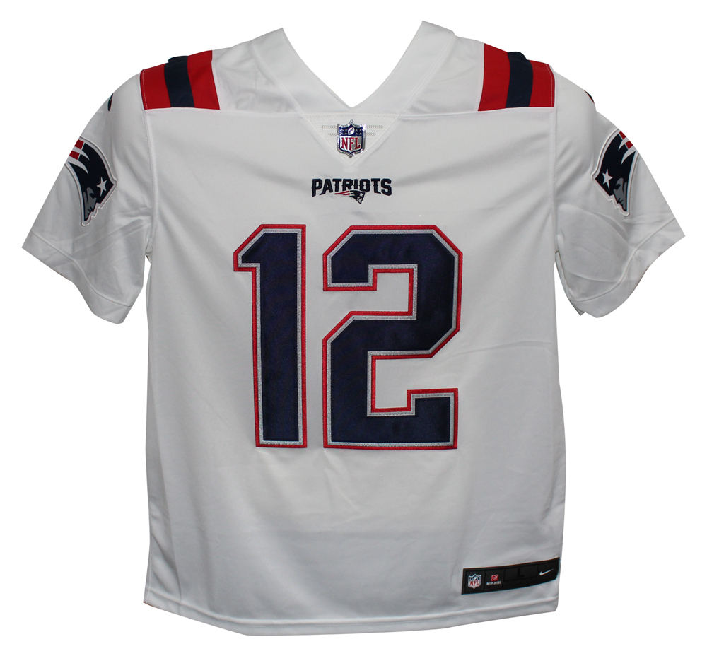 Tom Brady Signed New England Patriots White Nike Limited L Jersey