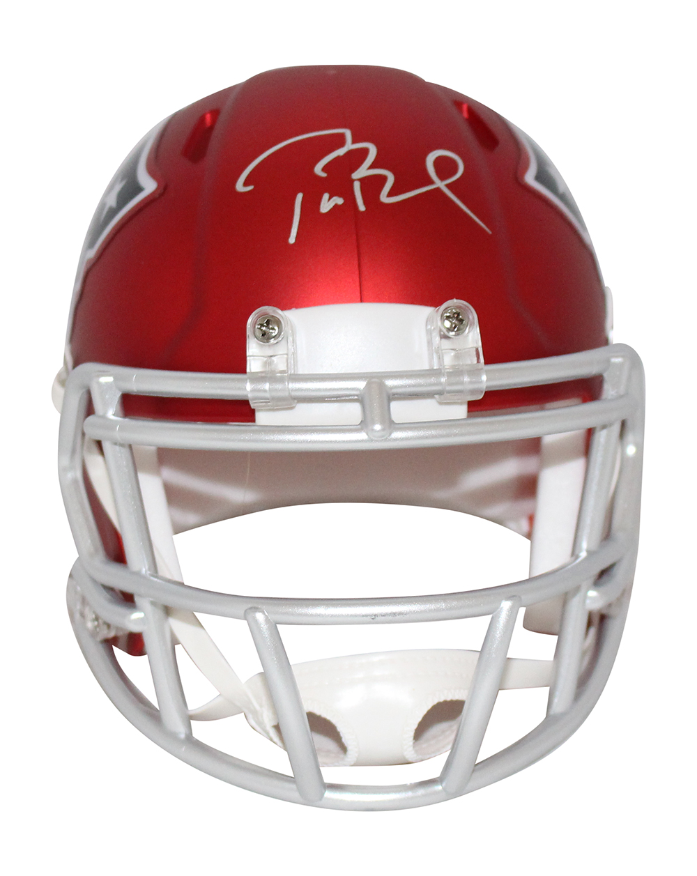 Tom Brady Autographed New England Patriots Blaze Mini Helmet FAN 31511
