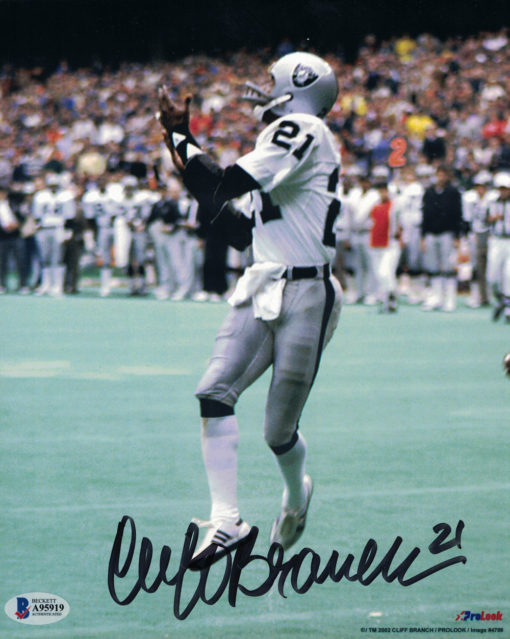 Cliff Branch Autographed/Signed Oakland Raiders 8x10 Photo BAS 25905 PF