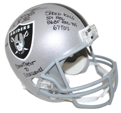 Cliff Branch Autographed Oakland Raiders Replica Helmet 10 Insc JSA 24827