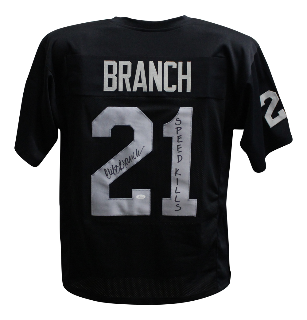 Cliff Branch Autographed/Signed Pro Style Black XL Jersey Speed Kills ...