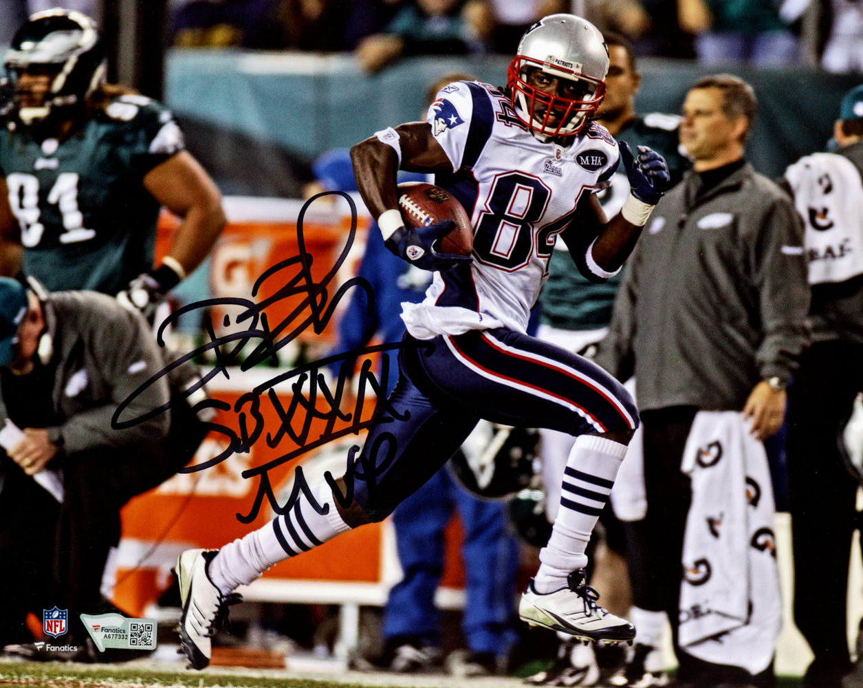 Deion Branch Signed New England Patriots 8x10 Photo SB MVP Fanatics