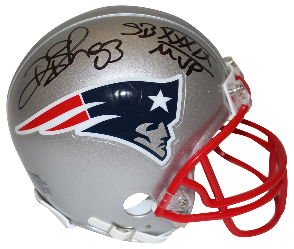 Deion Branch Autographed New England Patriots Mini Helmet SB MVP FAN