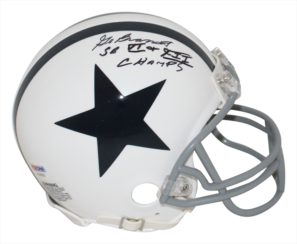 Gil Brandt Autographed Dallas Cowboys White Mini Helmet SB Champs PSA 32178