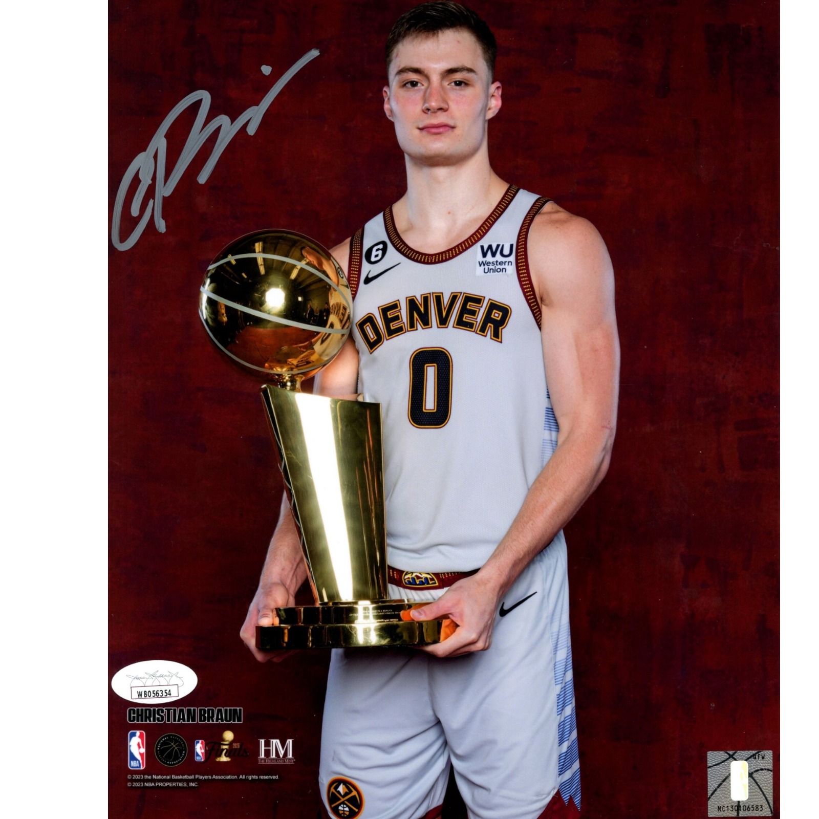 Christian Braun Autographed/Signed Denver Nuggets 8x10 Photo JSA