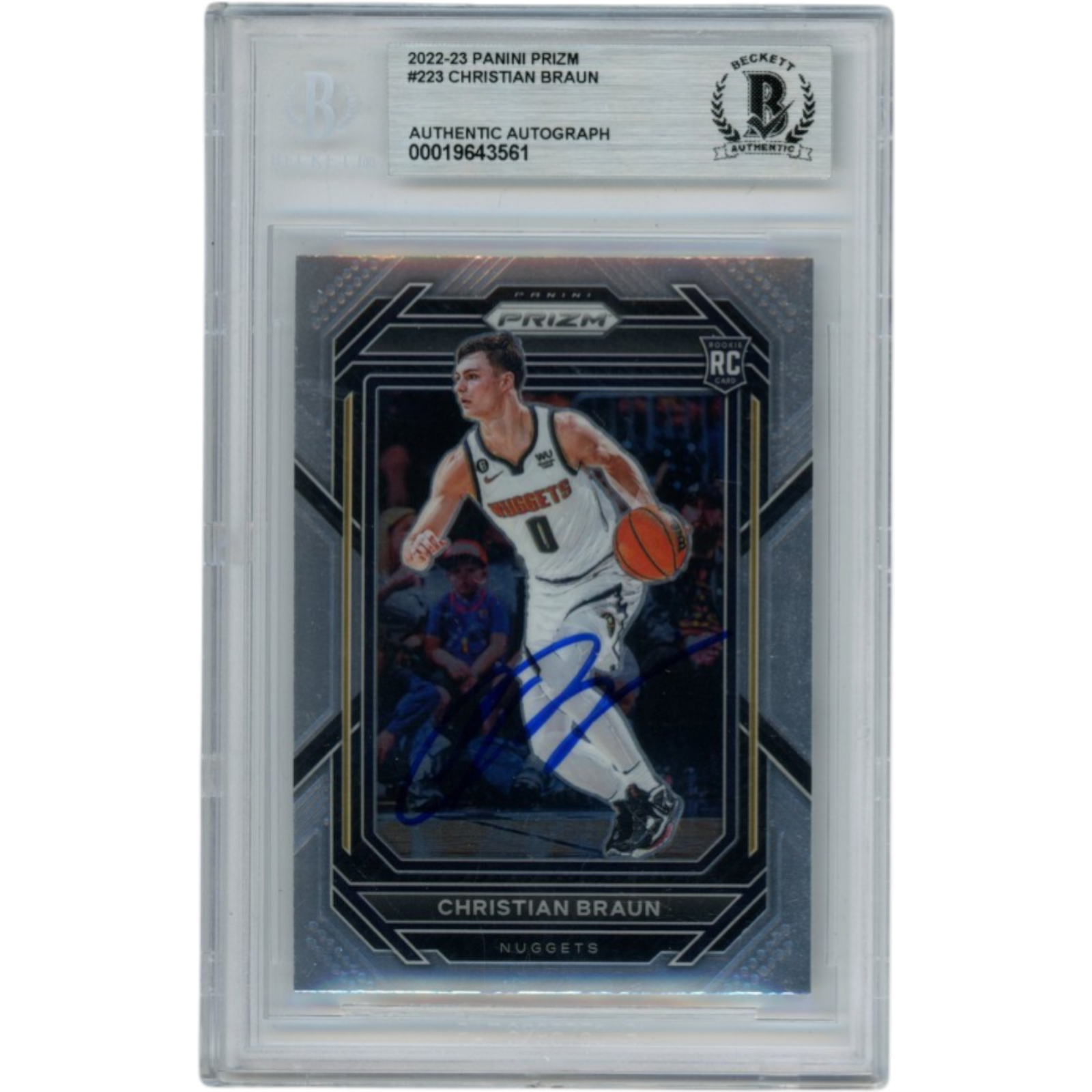 Christian Braun Autographed 2022 Prizm #223 Slabbed Trading Card Beckett 52713