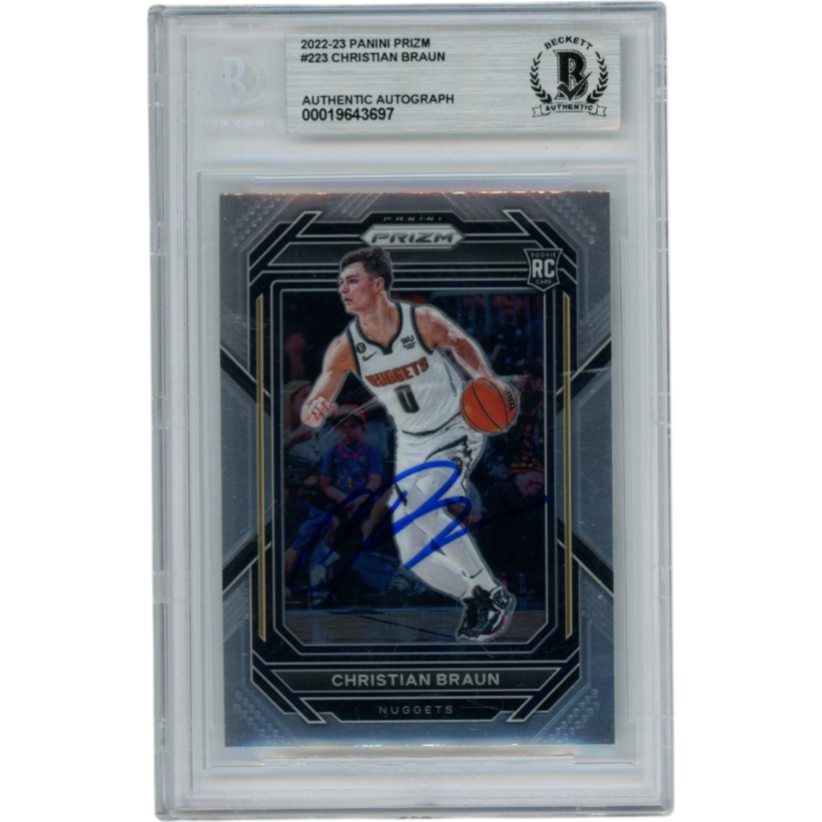 Christian Braun Autographed 2022 Prizm #223 Slabbed Trading Card Beckett 52720