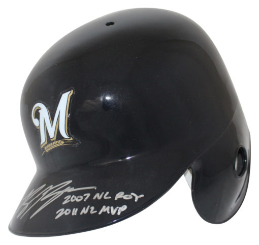 Ryan Braun Autographed Milwaukee Brewers Batting Helmet ROY/MVP BAS 27274