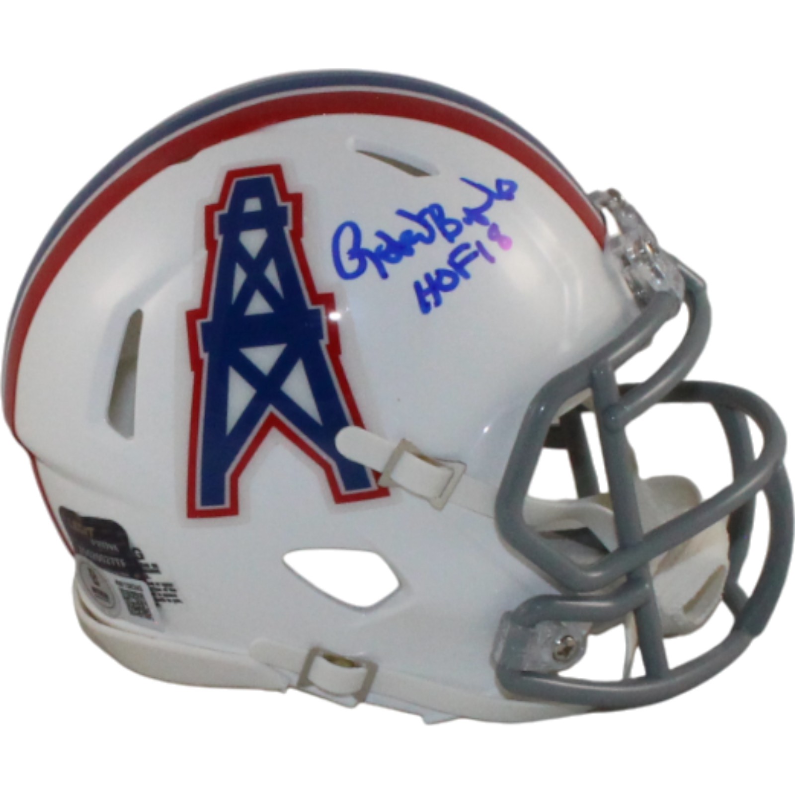 Robert Brazile Autographed Houston Oilers TB Mini Helmet HOF Beckett WIT 54736
