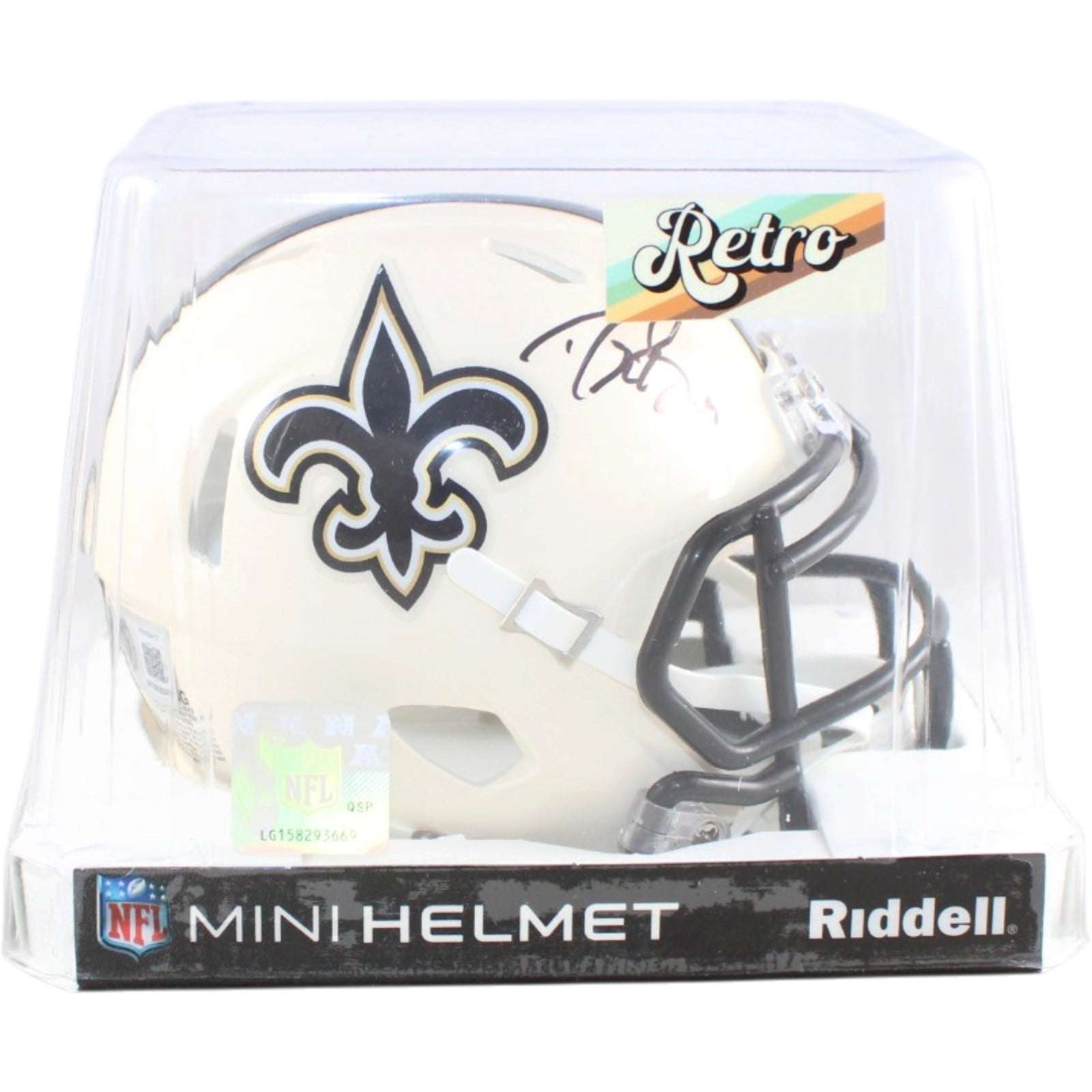 Drew Brees Autographed New Orleans Saints Mini Helmet Retro Beckett WIT 58688 6 Drew Brees Autographed New Orleans Saints Mini Helmet Retro Beckett WIT 58688