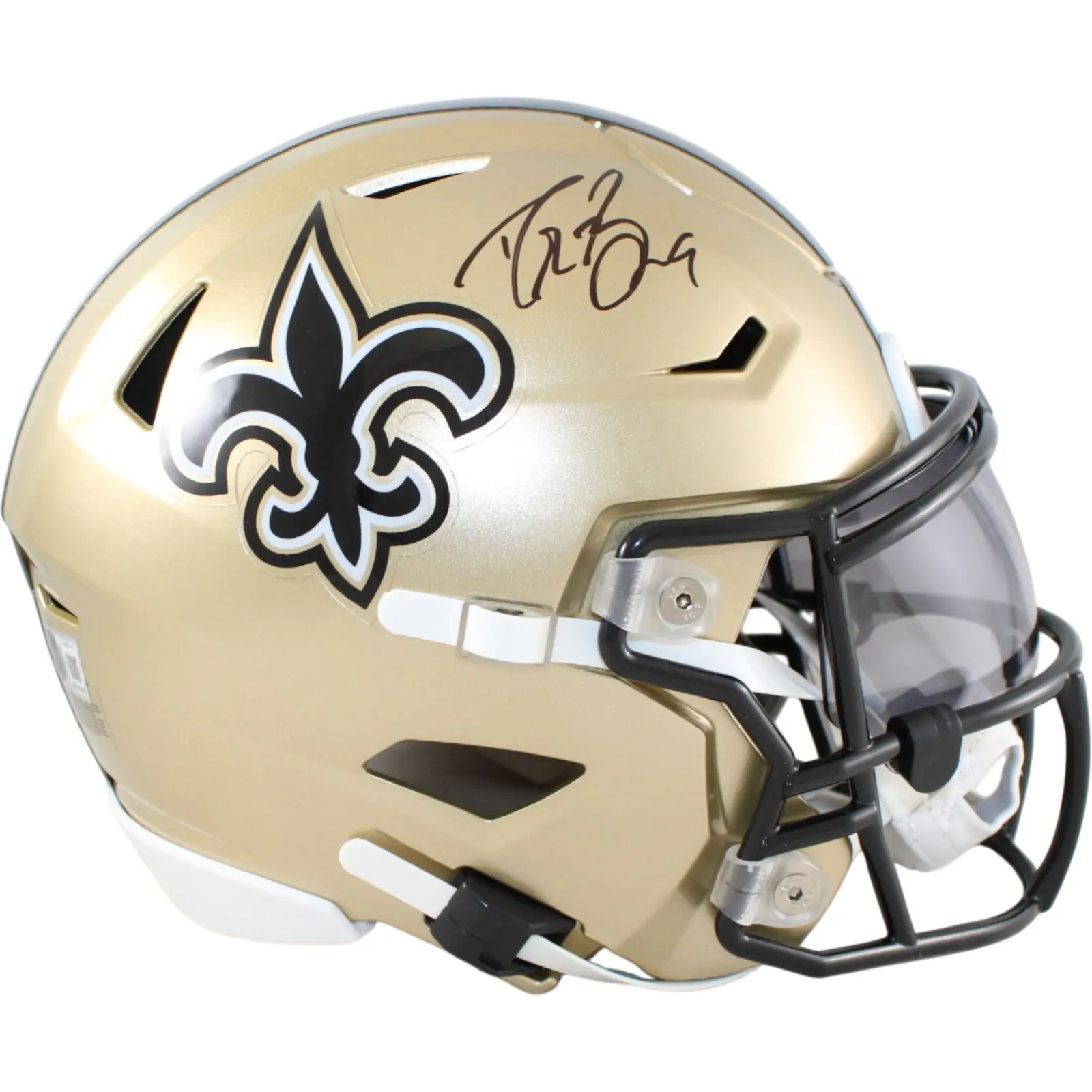 Drew Brees Autographed New Orleans Saints Mid-Size Midi Helmet Beckett WIT 58424 1 Drew Brees Autographed New Orleans Saints Mid-Size Midi Helmet Beckett WIT 58424