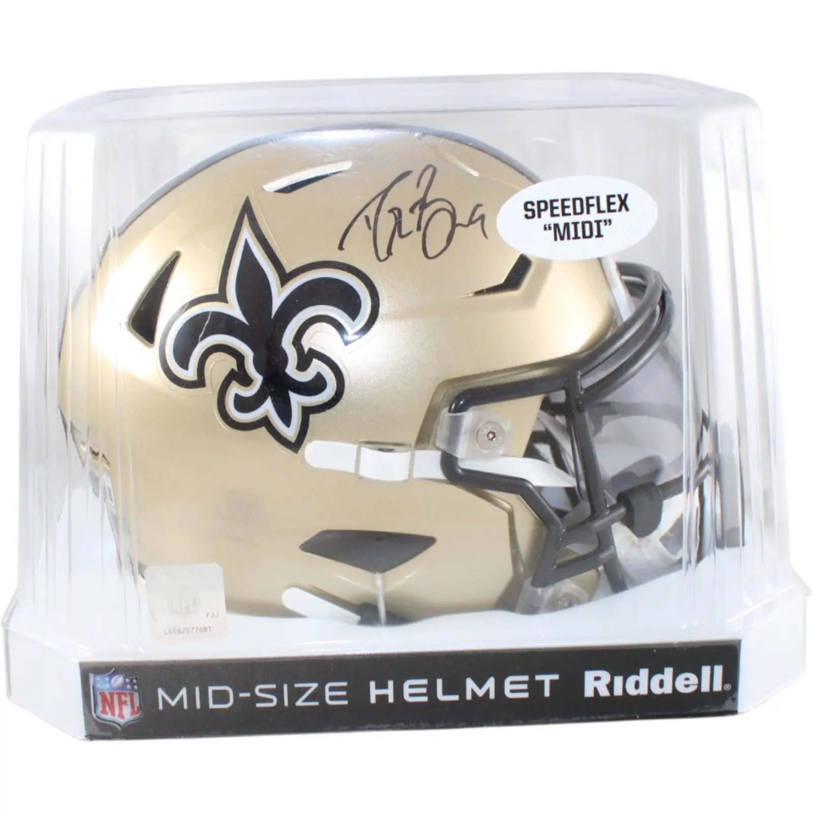 Drew Brees Autographed New Orleans Saints Mid-Size Midi Helmet Beckett WIT 58424 6 Drew Brees Autographed New Orleans Saints Mid-Size Midi Helmet Beckett WIT 58424