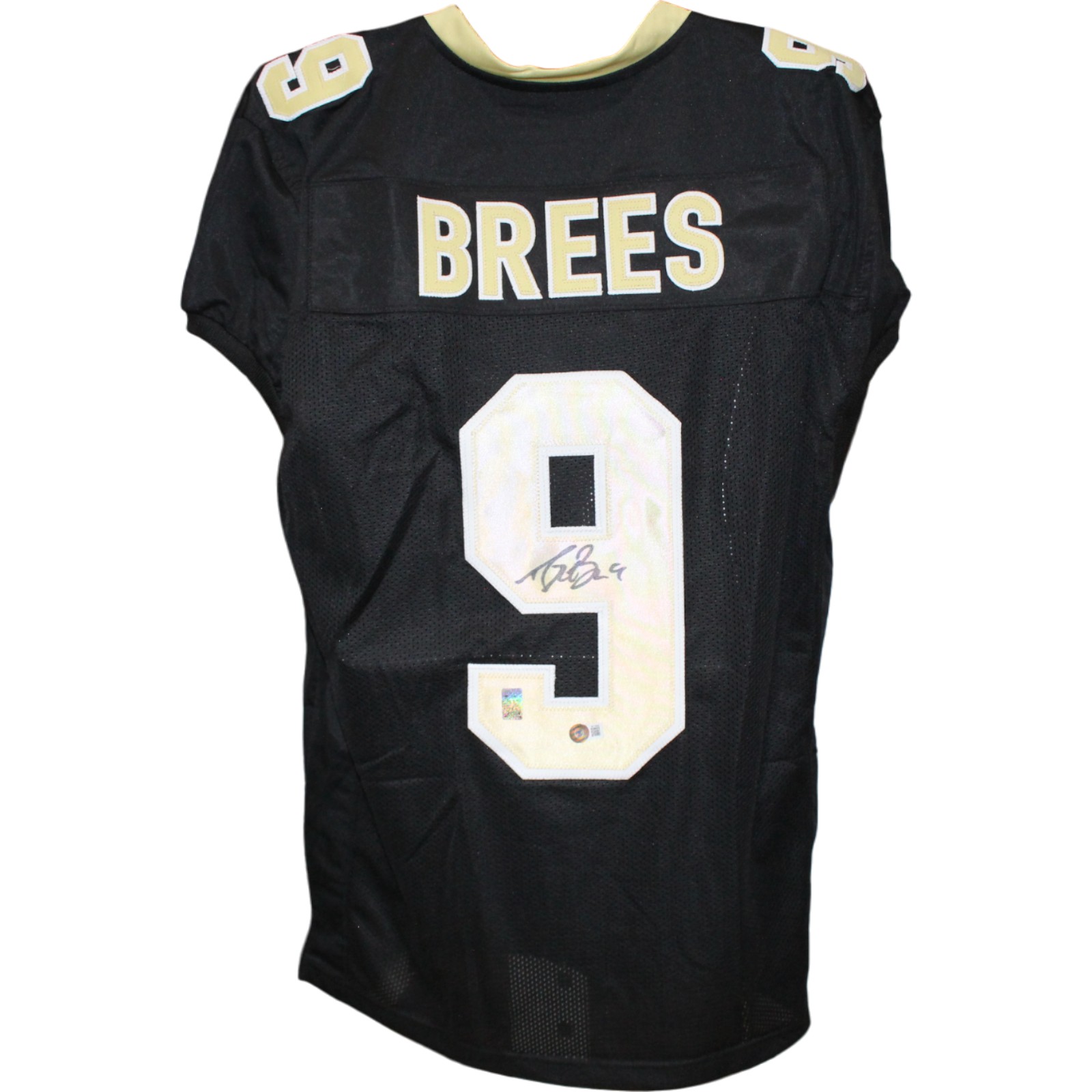 Drew Brees Autographed/Signed Pro Style XL Black Jersey Beckett Witness 53723