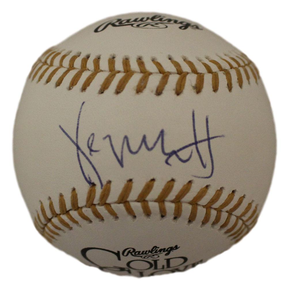 George Brett Autographed Kansas City Royals Gold Glove Baseball BAS 26881