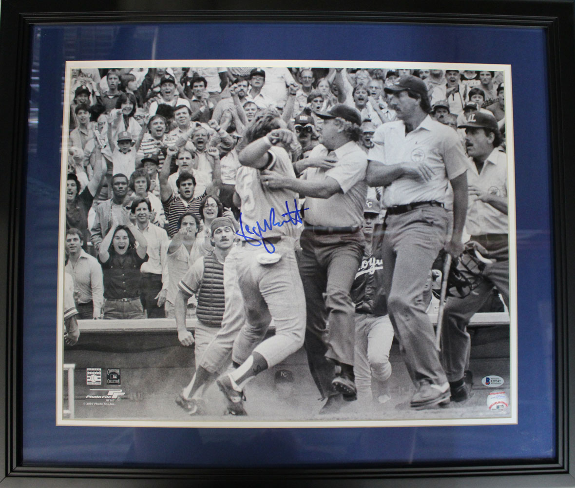 George Brett Autographed/Signed Kansas City Royals Framed 16x20 Photo BAS 26850