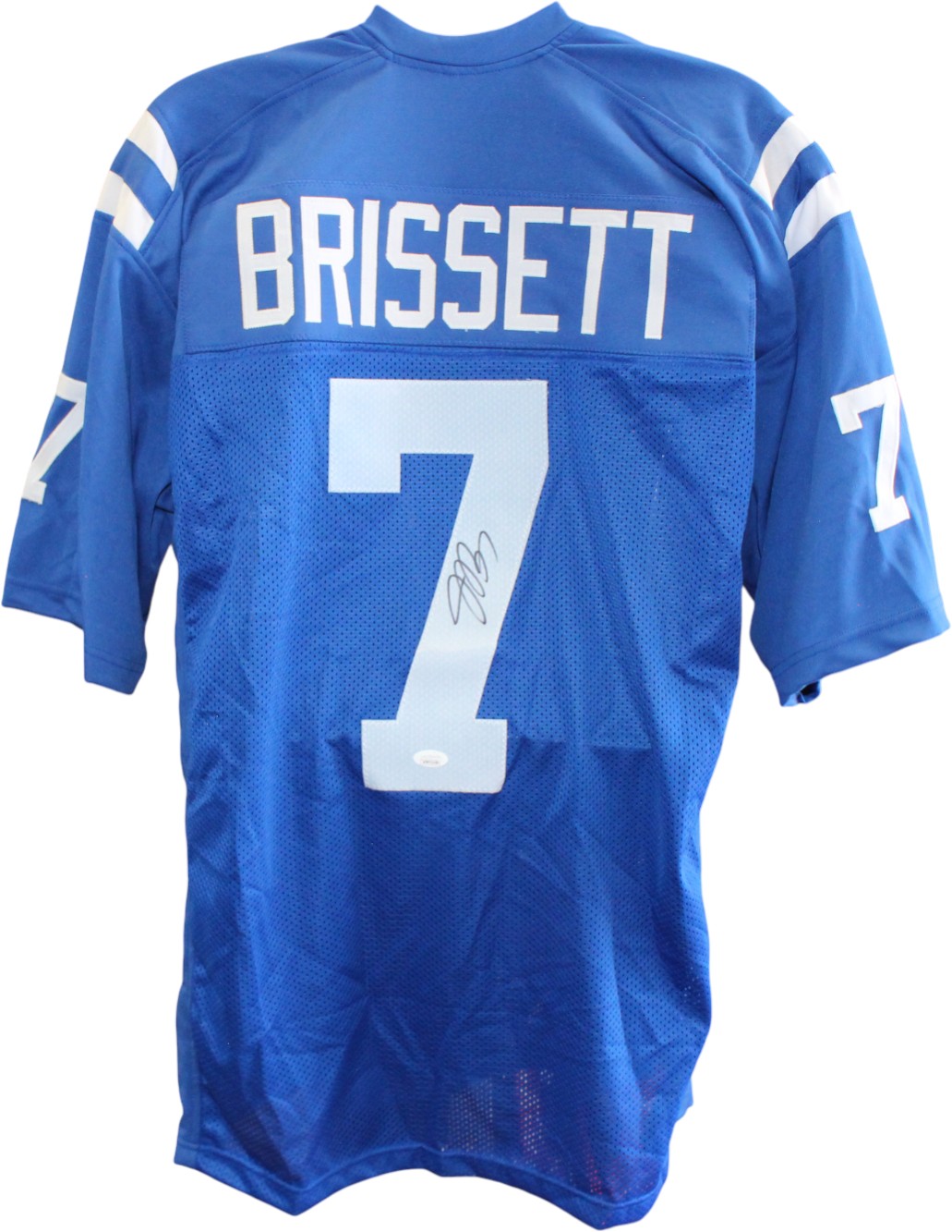 Jacoby Brissett Autographed/Signed Pro Style Size XL Blue Jersey JSA 59363