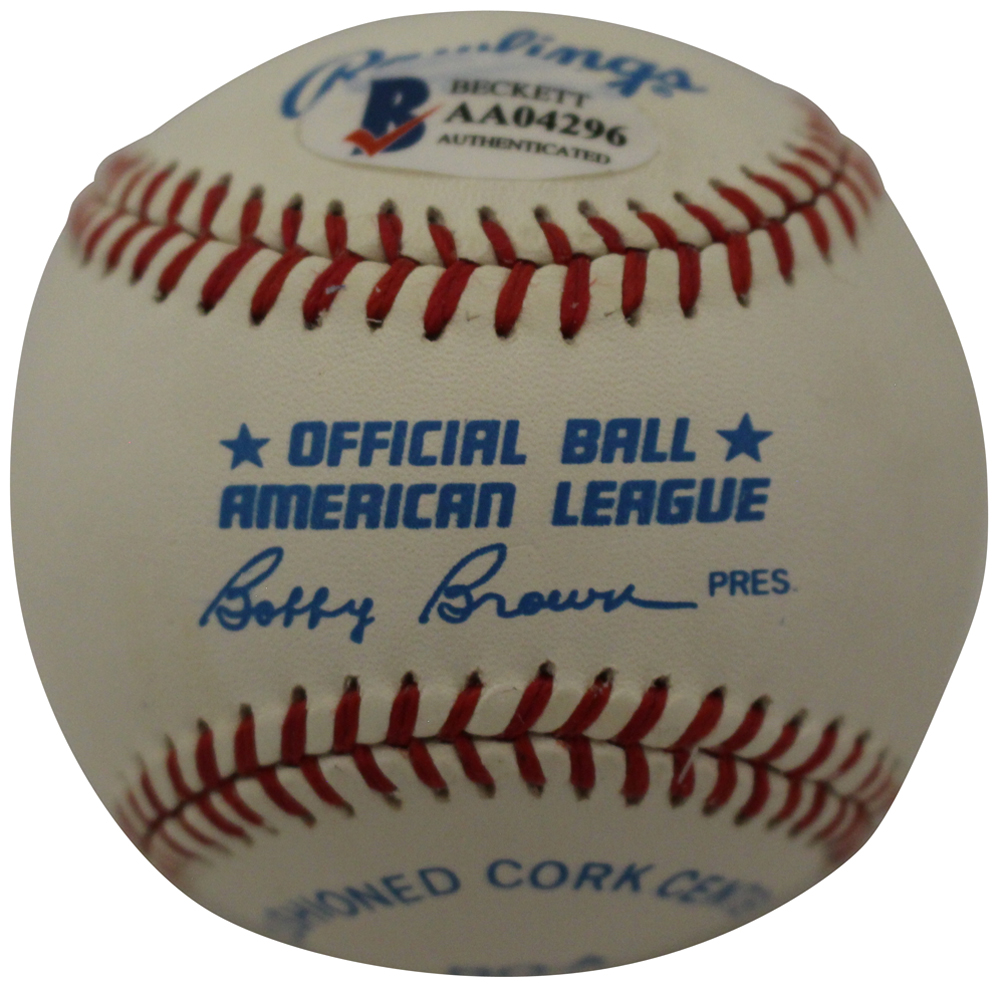 Lou Brock & Rickey Henderson Autographed American League Baseball BAS