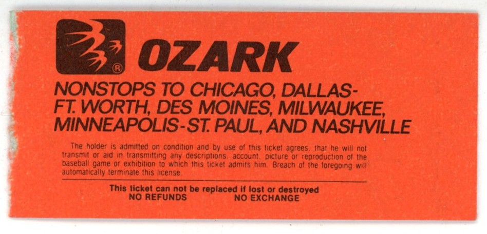 Lou Brock Saint Louis Cardinals Historic 3000th Hit 08/13/1979 Ticket 56251