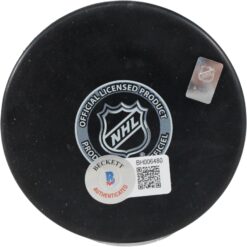 Richard Brodeur Autographed/Signed Vancouver Canucks Logo Puck King JSA 53997