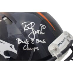 John Elway Shannon Sharpe Ed McCaffrey Rod Smith Signed Pro Helmet BAS 45444
