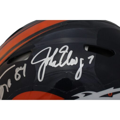 John Elway Shannon Sharpe Ed McCaffrey Rod Smith Signed Pro Helmet BAS 45444