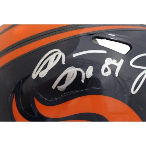 John Elway Shannon Sharpe Ed McCaffrey Rod Smith Signed Pro Helmet BAS 45444
