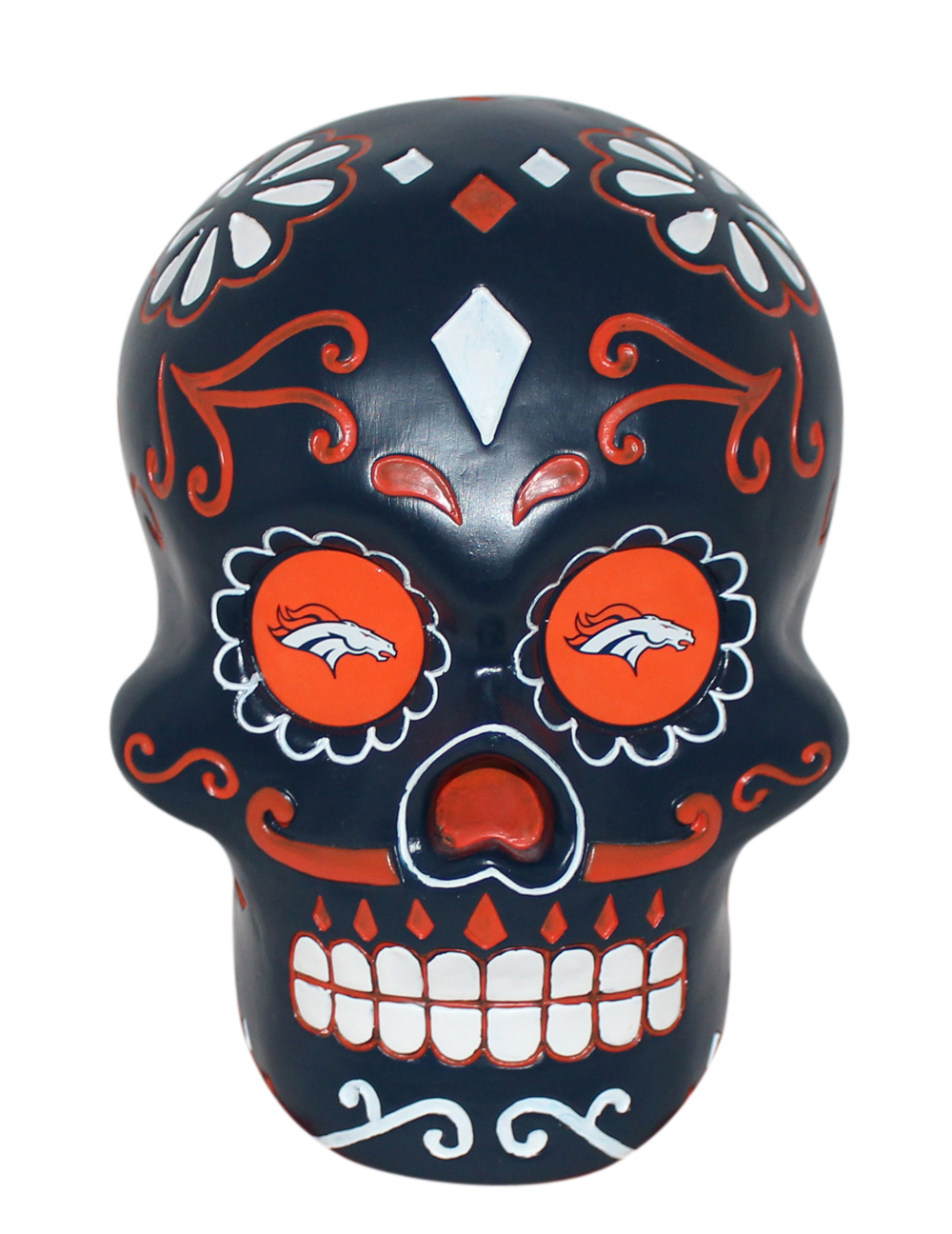 Denver Broncos Blue Sugar Skull Statue New 32286