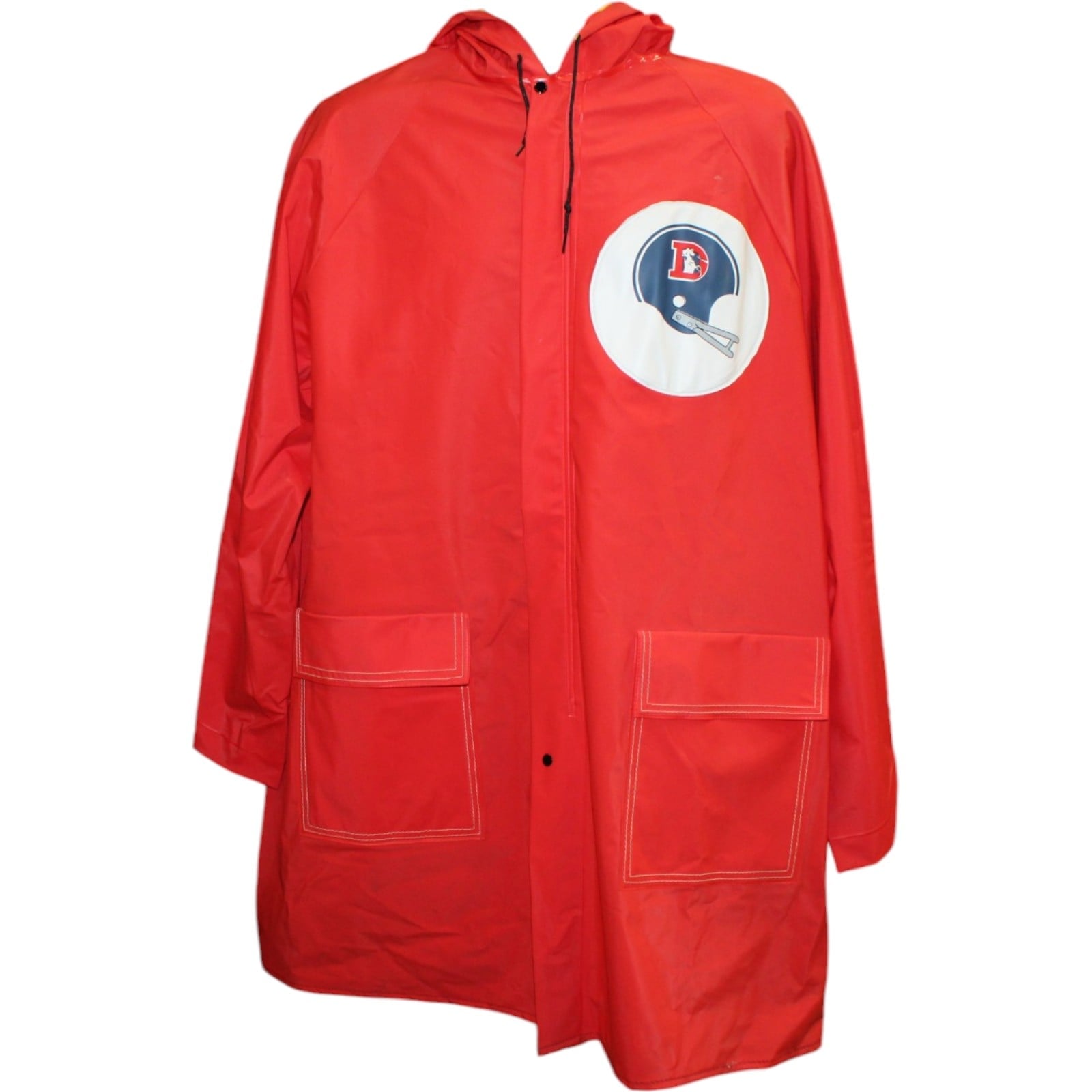 Denver Broncos Vintage 1980's Sideline Jacket Poncho Cape Size XL 58405 1 Denver Broncos Vintage 1980's Sideline Jacket Poncho Cape Size XL 58405