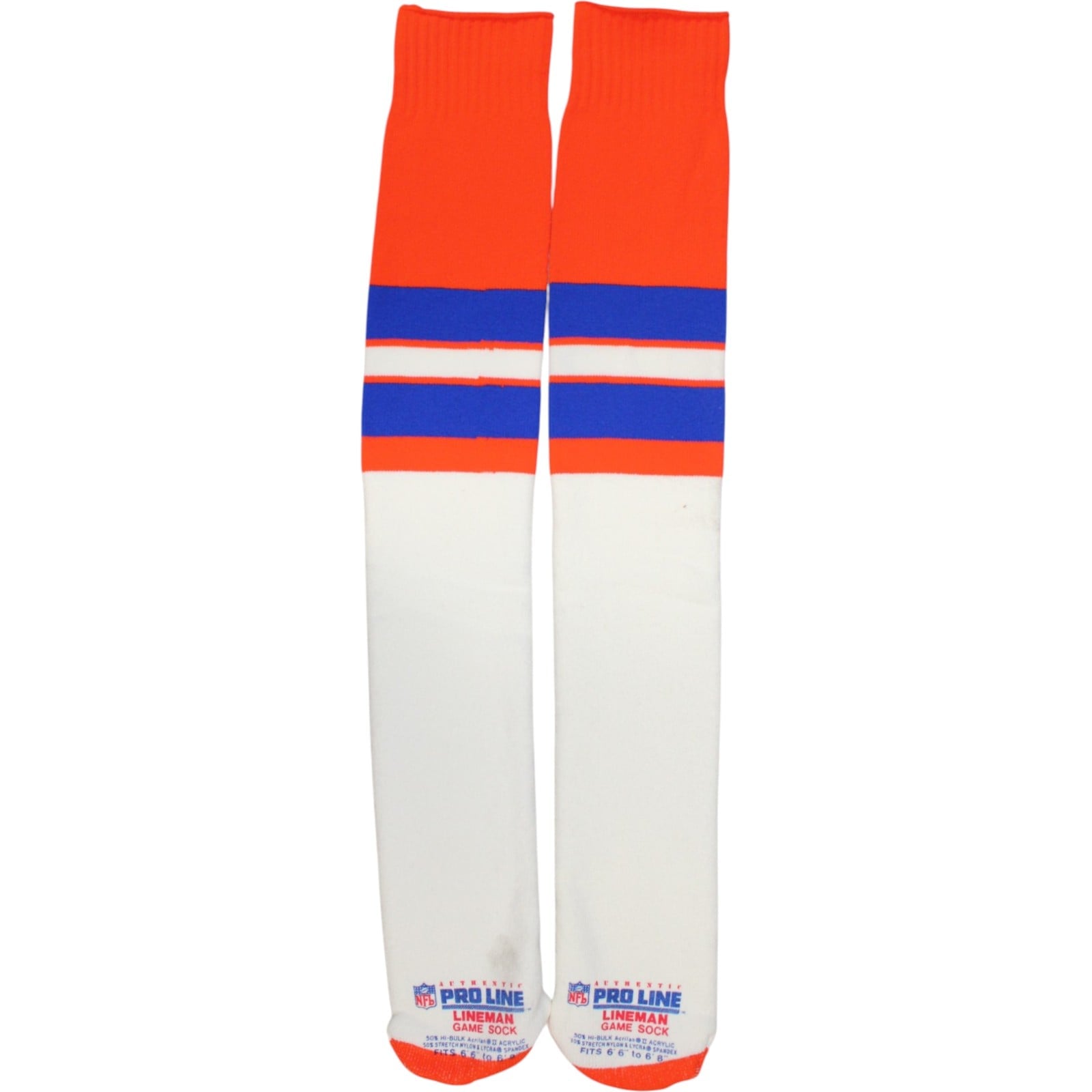 Denver Broncos Pro Line Player Issued Lineman Socks Size 6'6"- 6'8" 58393