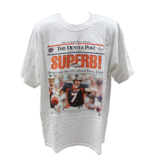 Denver Broncos "Superb" Denver Post White XL T-Shirt Gildan 45857