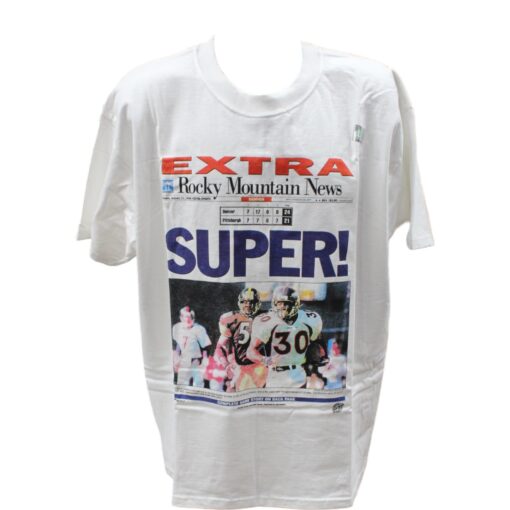 Denver Broncos Rocky Mountain News White XL T-Shirt Gildan 45854