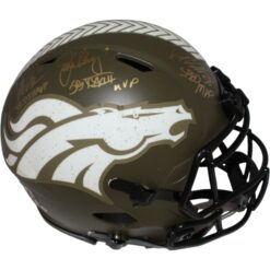 Denver Broncos SB MVP Signed Authentic Salute Helmet Elway Davis Miller BAS