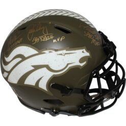 Denver Broncos SB MVP Signed Authentic Salute Helmet Elway Davis Miller BAS 