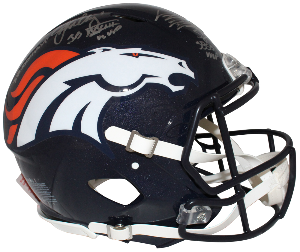 Denver Broncos SB MVP Signed Authentic Helmet Elway Davis Miller BAS