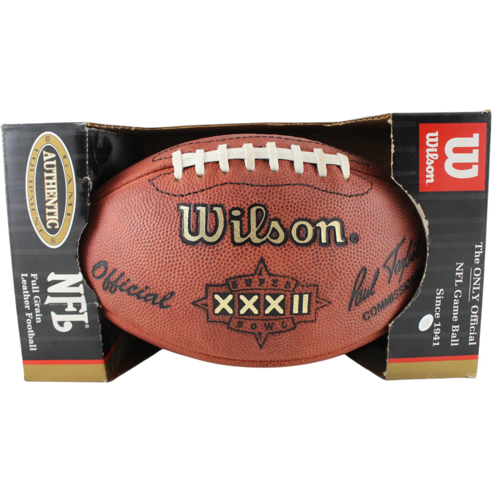 Denver Broncos Super Bowl XXXII Wilson Football Tagliabue Deflated As Is 51556