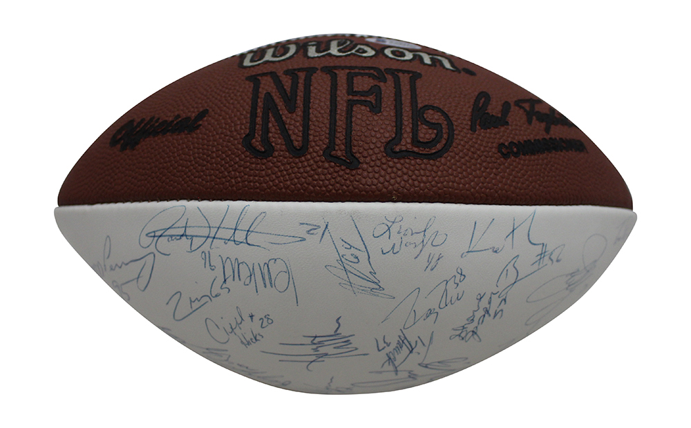 Denver Broncos Team Autographed Logo Football 58 Sigs Beckett BAS