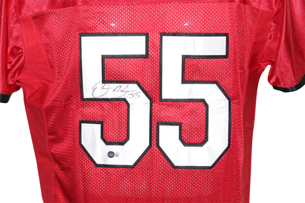 Derrick Brooks Autographed/Signed Pro Style Red XL Jersey BAS