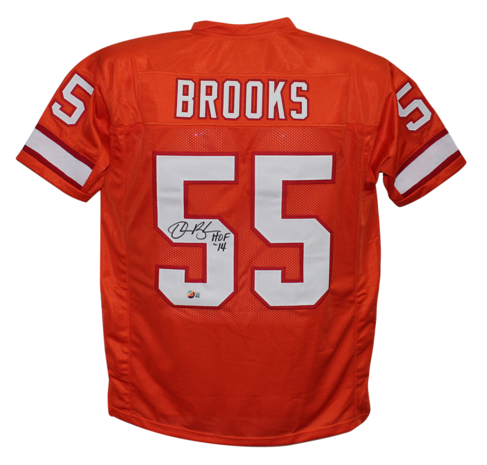 Derrick Brooks Autographed/Signed Pro Style Orange XL Jersey HOF Beckett