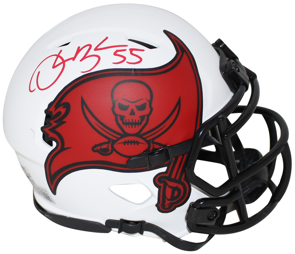 Derrick Brooks Autographed Tampa Bay Buccaneers Lunar Mini Helmet BAS