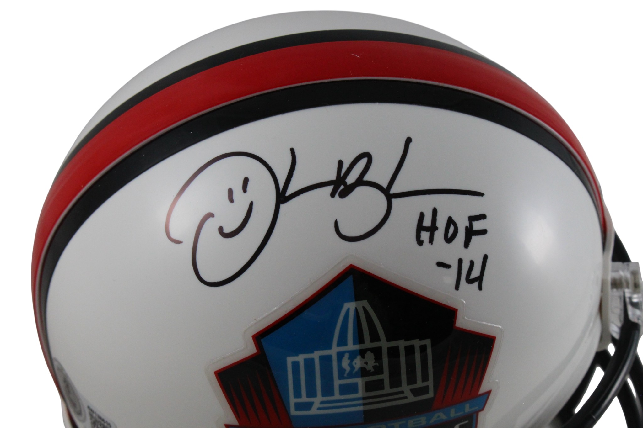 Derrick Brooks Autographed/Signed VSR4 Hall of Fame Mini Helmet Beckett 54749